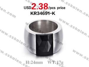 Wholesale Jewelry Stone Stainless Steel Wedding Ring - KR34691-K