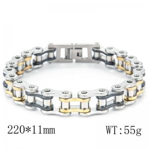 Punk stainless steel chain personalized trend motorcycle bicycle men's bracelet - KB100028-TJL