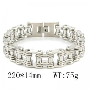 Steel Color Punk Stainless Steel Chain Personalized Trendy Motorcycle Bicycle Men's Bracelet - KB100035-TJL