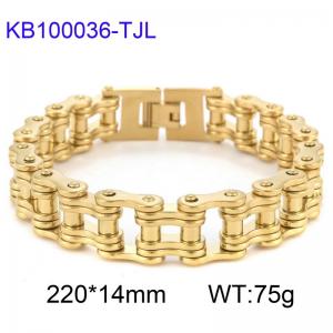 Classic European and American titanium steel motorcycle chains for men's bracelets, bicycle chains, trendy human bracelets - KB100036-TJL