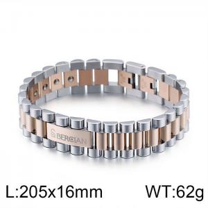 Stainless Steel Rose Gold-plating Bracelet - KB100095-K