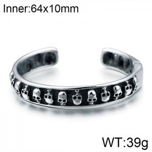 Stainless Skull Bangle - KB100286-BD