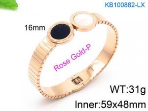 Stainless Steel Rose Gold-plating Bangle - KB100882-LX