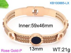 Stainless Steel Rose Gold-plating Bangle - KB100885-LX