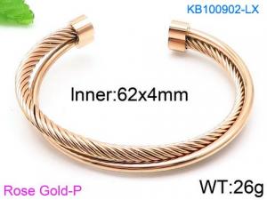 Stainless Steel Rose Gold-plating Bangle - KB100902-LX