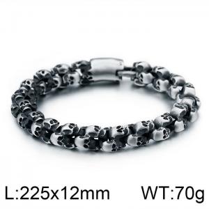 Stainless Skull Bracelet - KB101005-BD