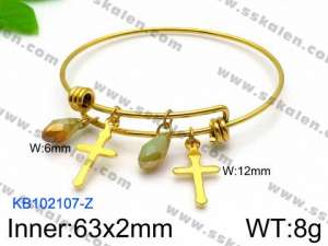 Stainless Steel Gold-plating Bangle - KB102107-Z