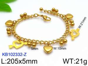 Stainless Steel Gold-plating Bracelet - KB102332-Z