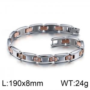 Stainless Steel Stone Bracelet - KB102643-K