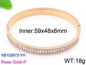 Stainless Steel Stone Bangle - KB102672-YH