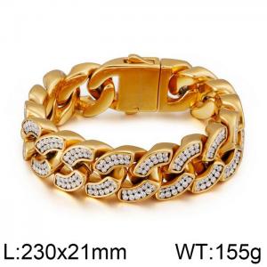 Stainless Steel Stone Bracelet - KB102749-BD