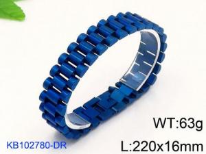 Stainless Steel Blue-plating Bracelet - KB102780-DR