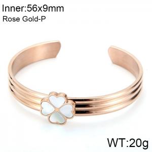 Stainless Steel Rose Gold-plating Bangle - KB103118-K