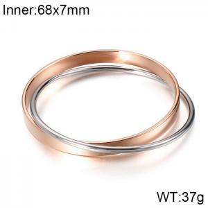 Stainless Steel Rose Gold-plating Bangle - KB103124-K