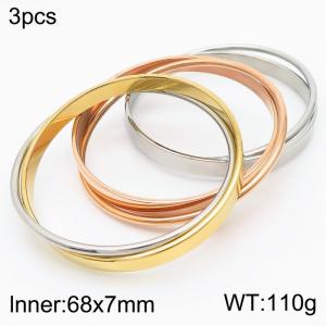 Stainless Steel Rose Gold-plating Bangle - KB103126-K