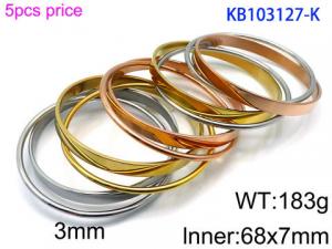 Stainless Steel Rose Gold-plating Bangle - KB103127-K