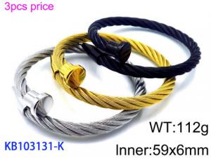 Stainless Steel Wire Bangle - KB103131-K