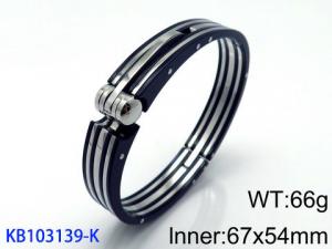 Stainless Steel Black-plating Bangle - KB103139-K