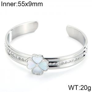 Stainless Steel Stone Bangle - KB103423-K