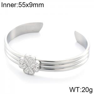 Stainless Steel Stone Bangle - KB103426-K