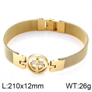 Stainless Steel Gold-plating Bracelet - KB104043-K
