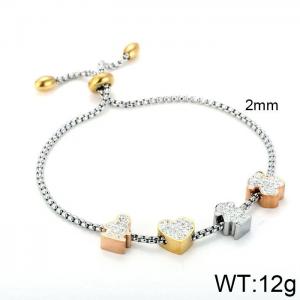 Stainless Steel Stone Bracelet - KB104054-K