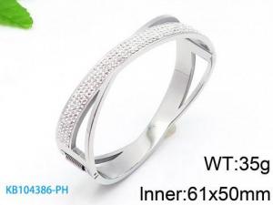 Stainless Steel Stone Bangle - KB104386-PH