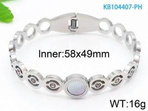 Stainless Steel Stone Bangle - KB104407-PH