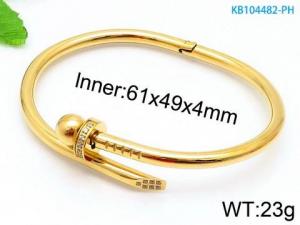 Stainless Steel Stone Bangle - KB104482-PH