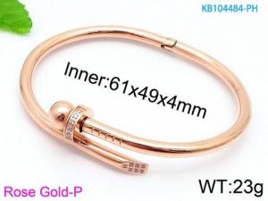 Stainless Steel Stone Bangle - KB104484-PH