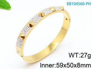 Stainless Steel Stone Bangle - KB104560-PH