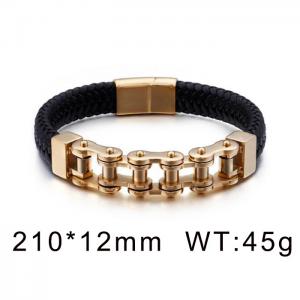 Stainless Steel Gold Color Bicycle Chain Bicycle Bracelet - KB104632-K