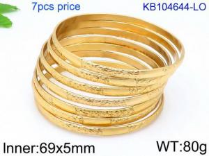 Stainless Steel Gold-plating Bangle - KB104644-LO