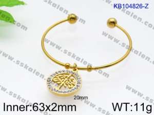 Stainless Steel Gold-plating Bangle - KB104826-Z