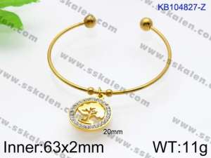 Stainless Steel Gold-plating Bangle - KB104827-Z