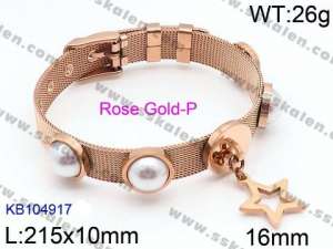 Stainless Steel Rose Gold-plating Bracelet - KB104917-Z