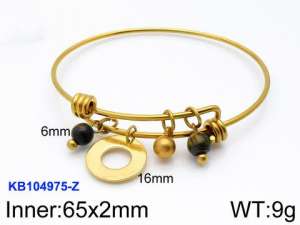 Stainless Steel Gold-plating Bangle - KB104975-Z