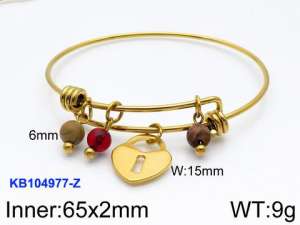 Stainless Steel Gold-plating Bangle - KB104977-Z
