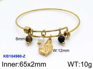 Stainless Steel Gold-plating Bangle - KB104980-Z