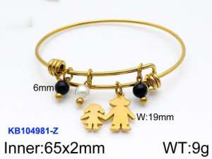 Stainless Steel Gold-plating Bangle - KB104981-Z