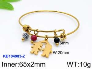 Stainless Steel Gold-plating Bangle - KB104983-Z