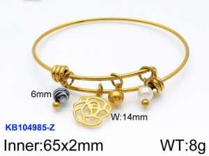 Stainless Steel Gold-plating Bangle - KB104985-Z