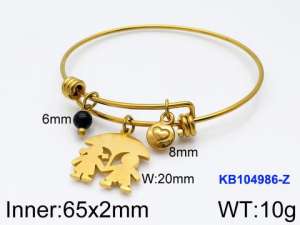 Stainless Steel Gold-plating Bangle - KB104986-Z