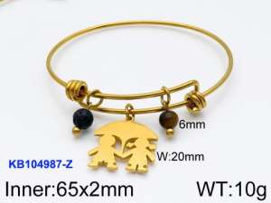 Stainless Steel Gold-plating Bangle - KB104987-Z