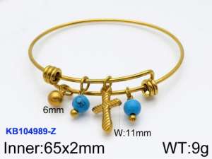 Stainless Steel Gold-plating Bangle - KB104989-Z