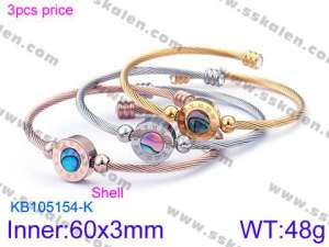 Stainless Steel Wire Bangle - KB105154-K