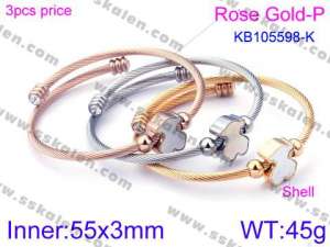 Stainless Steel Wire Bangle - KB105598-K
