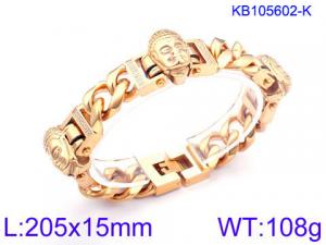 Stainless Steel Gold-plating Bracelet - KB105602-K