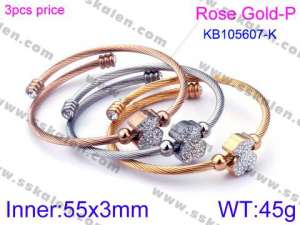 Stainless Steel Wire Bangle - KB105607-K