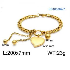 Stainless Steel Gold-plating Bracelet - KB105889-Z